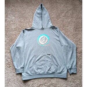 Y2K Volcom Hoodie Men's Size Large Gray Pullover Long Sleeve